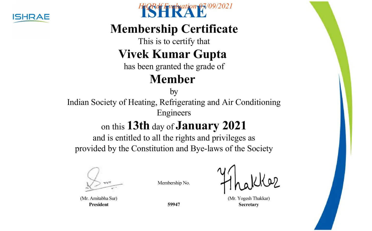 SUV FANS ISO 9001:2015 Certificate